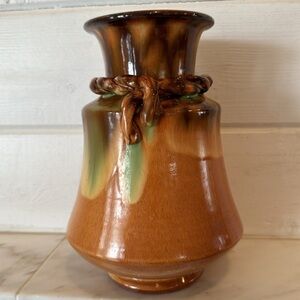 Manuel Garcia Arroyo Signed Pottery Brown & Green Glazed Ceramic Vase